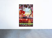 Abstraktes Gemälde ‘Reflect’ von Brixy – farbintensive Komposition mit dynamischen Strukturen, ausgestellt in der Kunstgalerie Geuer & Geuer Art in Düsseldorf.