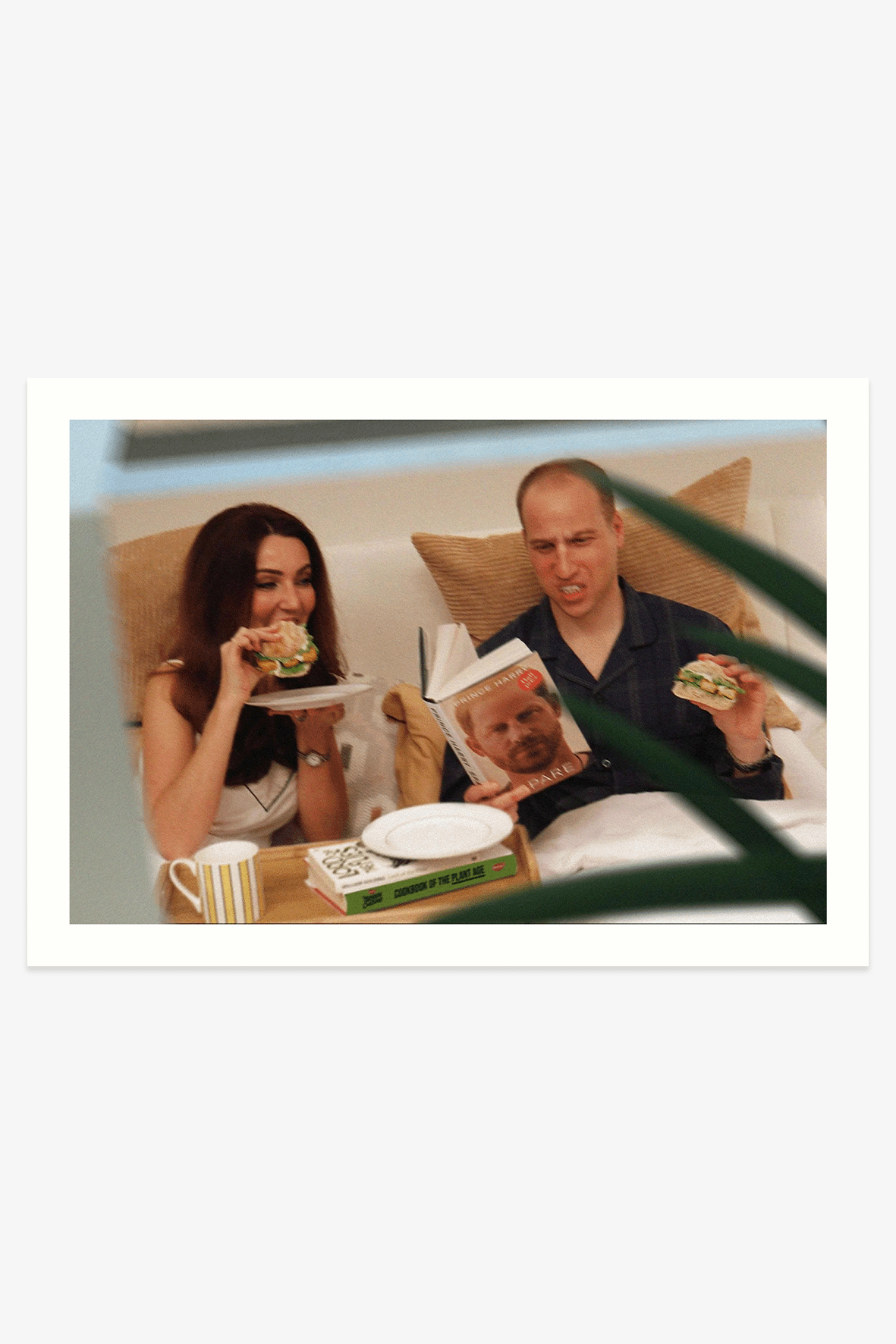 Alison Jackson - William and Kate read Spare in bed