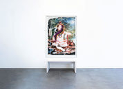 Kunstwerk Shiva von Julian Schnabel in der Geuer & Geuer Art Galerie – religiöses Motiv mit Farbspuren.