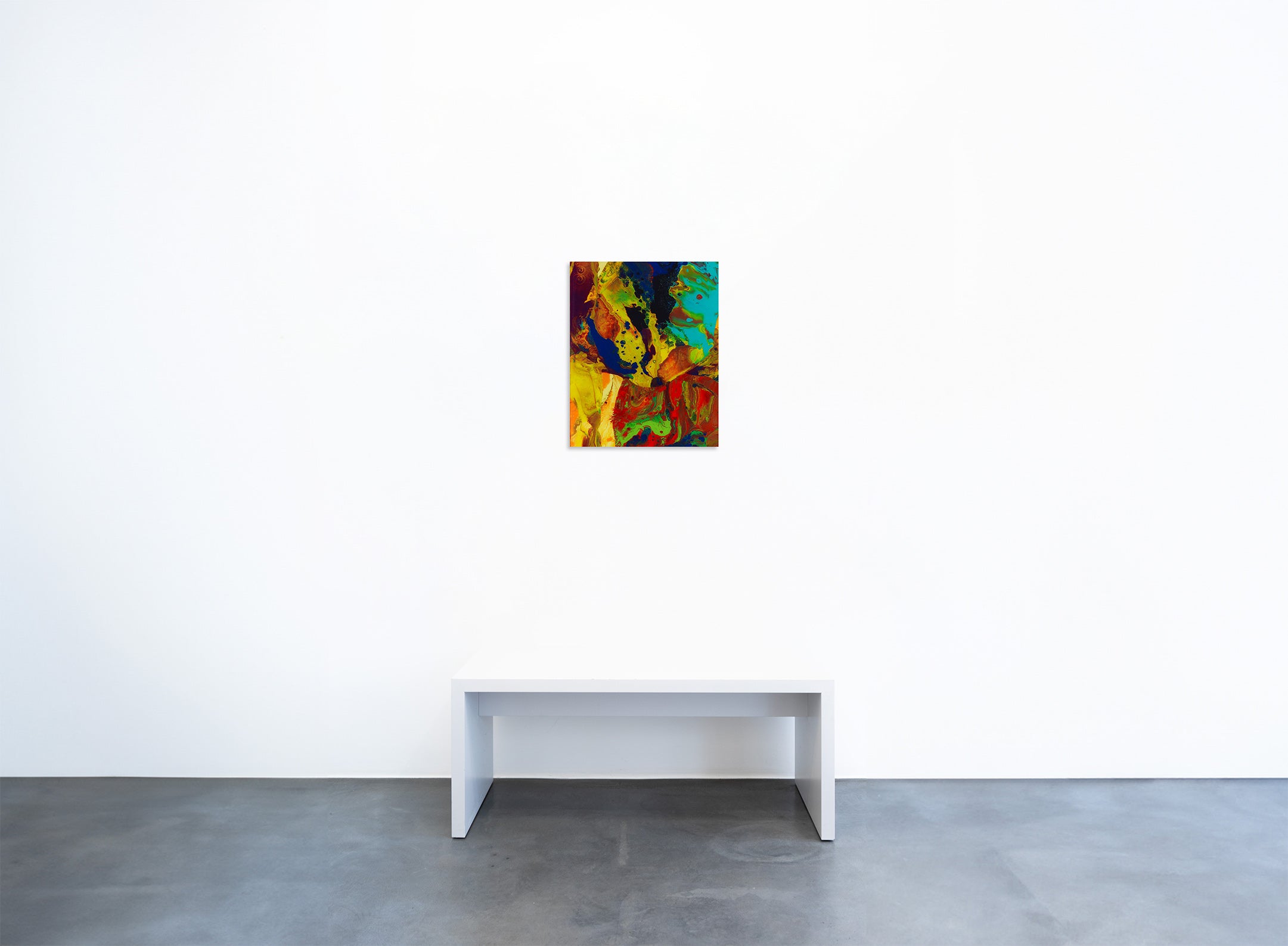 Kunstwerk Bagdad P9 von Gerhard Richter in der Geuer & Geuer Art Galerie – abstrakte Farbflächen in Blau, Gelb und Rot.