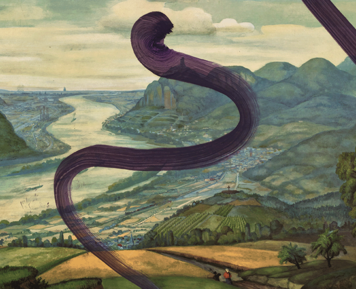 Julian Schnabel - Untitled (Rhein mit Siebengebirge)